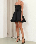 Zimmermann Luna Ruffle Mini Dress in Black - Dresses