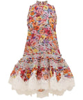 Zimmermann Luna Shirred Lantern Dress in Multi Floral - Dresses