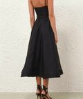 Zimmermann Luna Structured Midi Dress - 12 / Black - Dresses