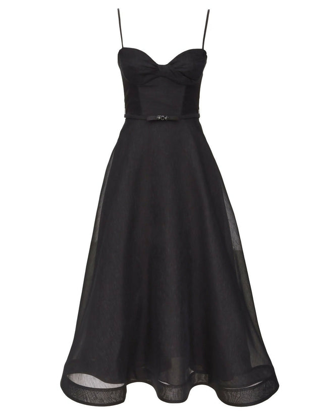 Zimmermann Luna Structured Midi Dress Black Size / AU 6 & 1 / AU 8 - Dresses