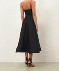Zimmermann Luna Structured Midi Dress Black Size / AU 6 & 1 / AU 8 - Dresses
