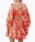 Zimmermann Lyre Billow Mini Dress - 12 / Red - Dresses