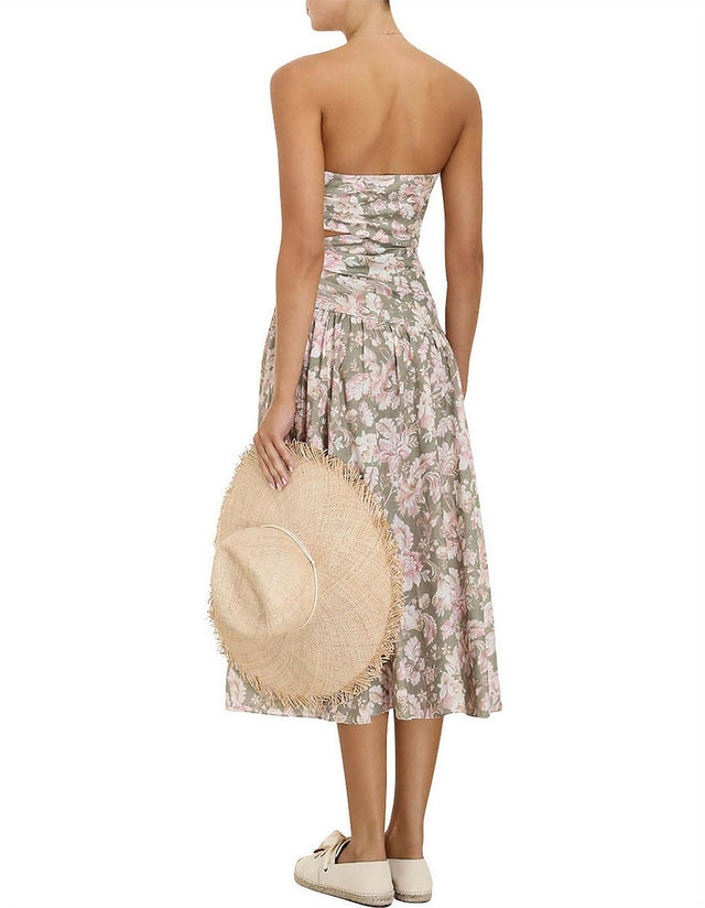 Zimmermann Lyre Wrap Tie Side Midi Dress Size 1 | Passion For Fashion Zimmermann Lyre Wrap Tie Side Midi Dress Size 1 | Passion For Fashion