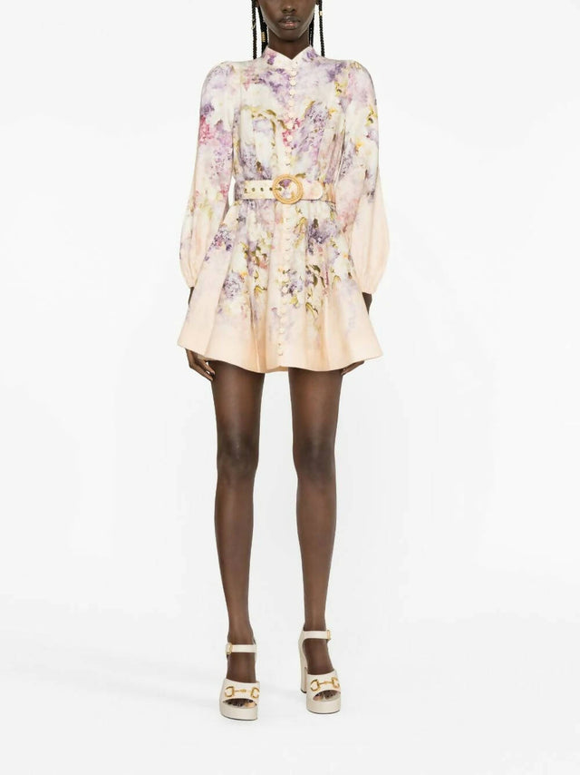 Zimmermann Lyrical Buttoned Mini Dress - Dresses