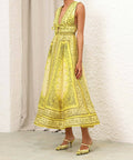 Zimmermann - Zimmermann Matchmaker Bow Long Dress in Yellow Bandana