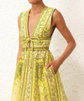 Zimmermann - Zimmermann Matchmaker Bow Long Dress in Yellow Bandana