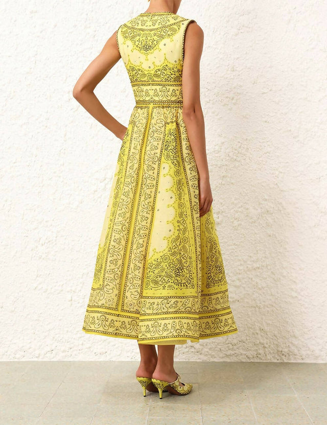 Zimmermann - Zimmermann Matchmaker Bow Long Dress in Yellow Bandana