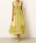 Zimmermann - Zimmermann Matchmaker Bow Long Dress in Yellow Bandana