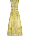 Zimmermann Matchmaker Bow Long Dress Yellow Bandana Size 1 - 10 / Yellow - Dresses