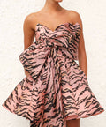 Zimmermann Matchmaker Bow Mini Dress in Pink Tiger - Dresses