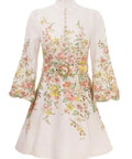 Zimmermann Matchmaker Buttoned Mini Dress Ivory/Coral Floral Size 2 / AU 12 - 12 / Floral - Dresses
