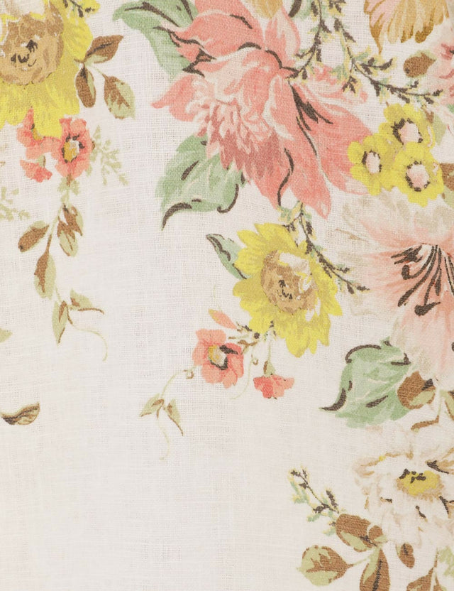 Zimmermann Matchmaker Buttoned Mini Dress Ivory/Coral Floral Size 2 / AU 12 - 12 / Floral - Dresses