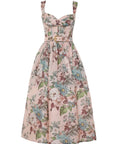 Zimmermann - Zimmermann Matchmaker Midi Dress in Pink Barkcloth Print