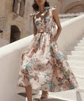 Zimmermann - Zimmermann Matchmaker Midi Dress in Pink Barkcloth Print