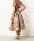 Zimmermann - Zimmermann Matchmaker Midi Dress Pink Barkcloth Print