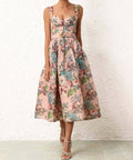 Zimmermann - Zimmermann Matchmaker Midi Dress Pink Barkcloth Print