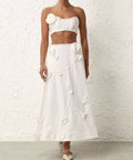 Zimmermann - Zimmermann Matchmaker Rose Bra and Flare Skirt in Ivory