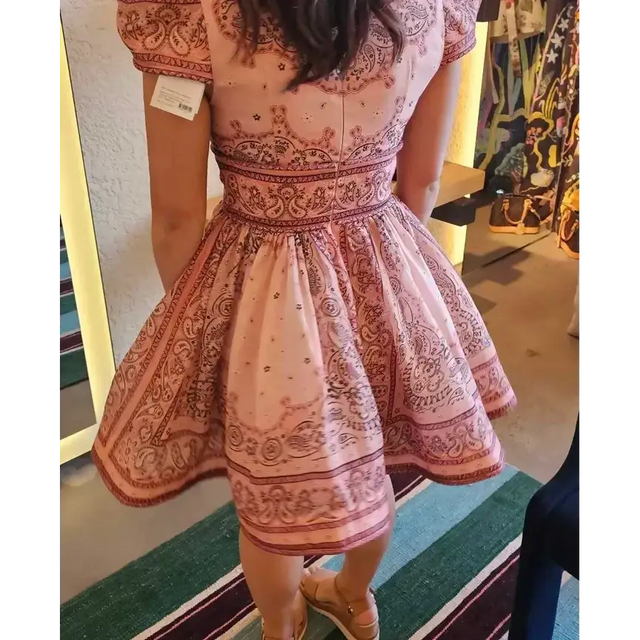 Zimmermann Matchmaker Structured Mini Dress Pink Bandana Size 2 - 12 / Pink - Dresses