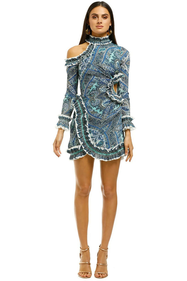 Zimmermann Moncur Asymmetric Mini Dress Size 1 - 10 / Print - Dresses