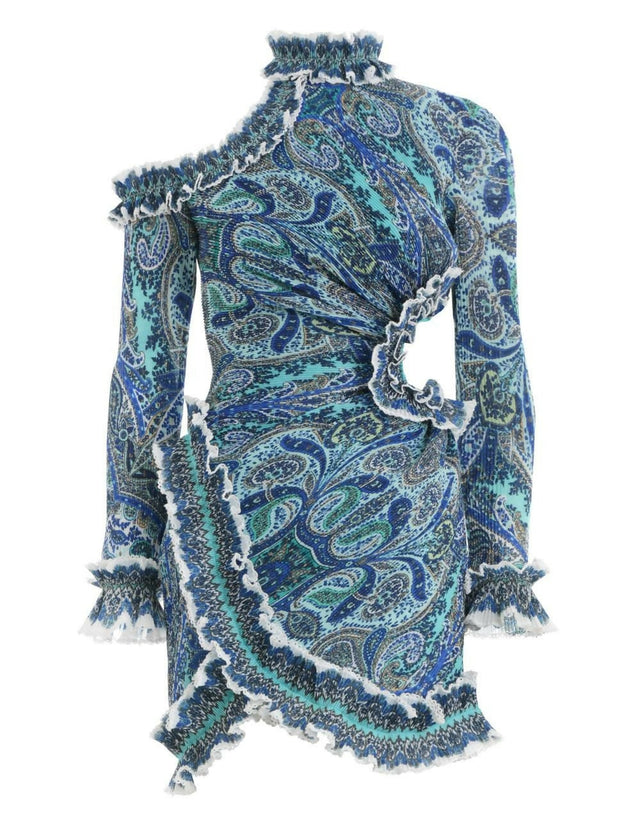 Zimmermann Moncur Asymmetric Mini Dress Size 1 - 10 / Print - Dresses