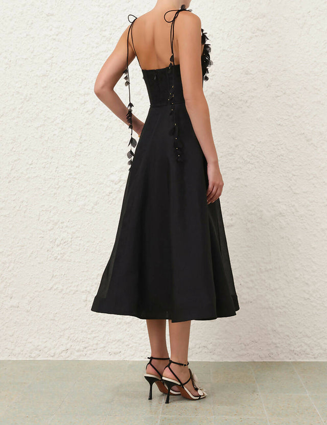 Zimmermann Natura Black Corset Midi Dress | Passion For Fashion Zimmermann Natura Black Corset Midi Dress | Passion For Fashion