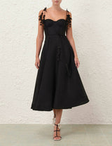 Zimmermann Natura Black Corset Midi Dress view 1