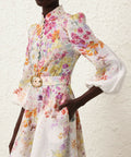 Zimmermann Natura Buttoned Midi Dress Kaleidoscope Garden Floral Size 4 / AU 16 - 16 / Floral - Dresses