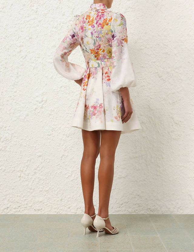 knee length dresses for ladies Zimmermann Natura Buttoned Mini Dress