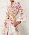Zimmermann Natura Buttoned Mini Dress Size 2 - 12 / Floral - Dresses