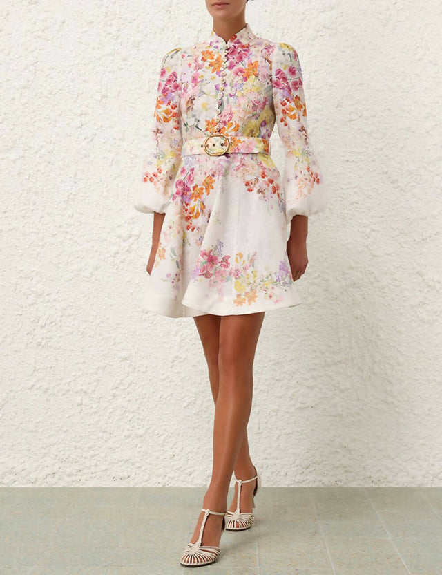 Zimmermann Natura Buttoned Mini Dress Size 2 - 12 / Floral - Dresses