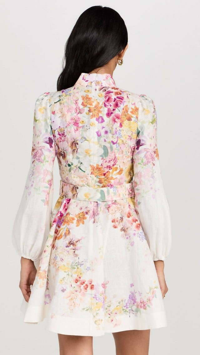 Zimmermann Natura Buttoned Mini Dress - 6 / Floral - Dresses