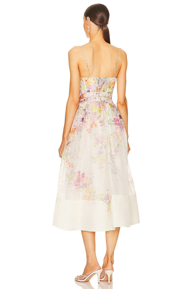 Zimmermann Natura Corset Midi Dress Kaleidoscope Garden Size 2 - Dresses