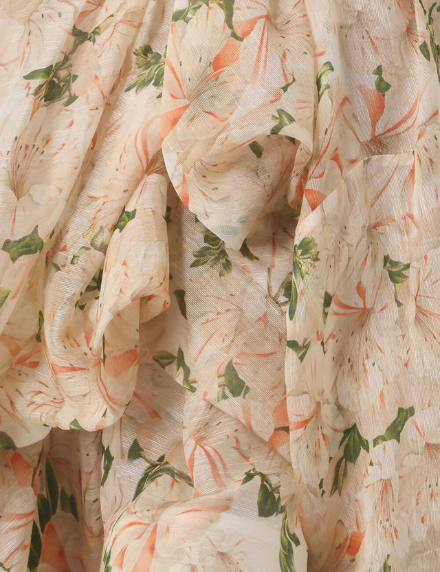 Zimmermann Natura Draped Midi Dress in Coral Azalea - Dresses