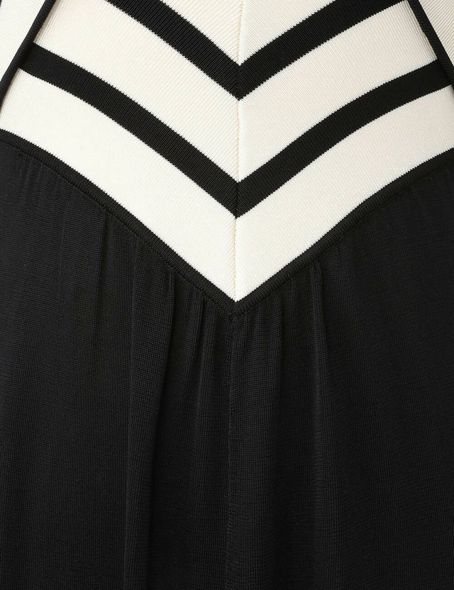 Zimmermann Natura Halter Neck Midi Dress in Chevron