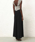 Zimmermann Natura Halter Neck Midi Dress in Chevron - Dresses