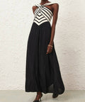 Zimmermann Natura Halter Neck Midi Dress in Chevron - Dresses