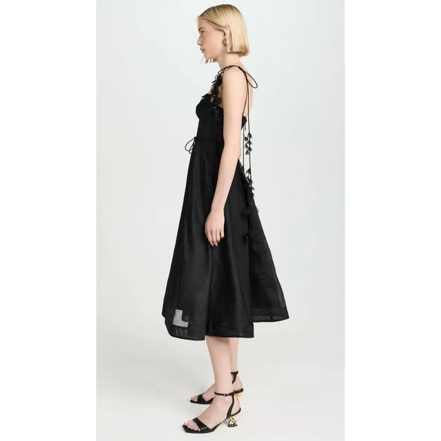 Zimmermann Natura Midi Corset Dress Black Size 3 - 14 / Black - Dresses