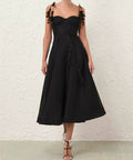 Zimmermann - Zimmermann Natura Midi Corset Dress in Black