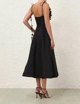 Zimmermann Natura Midi Corset Dress in Black view 3