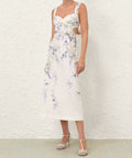 Zimmermann Natura Midi Dress Blue Birds Size - 8 / Floral - Dresses