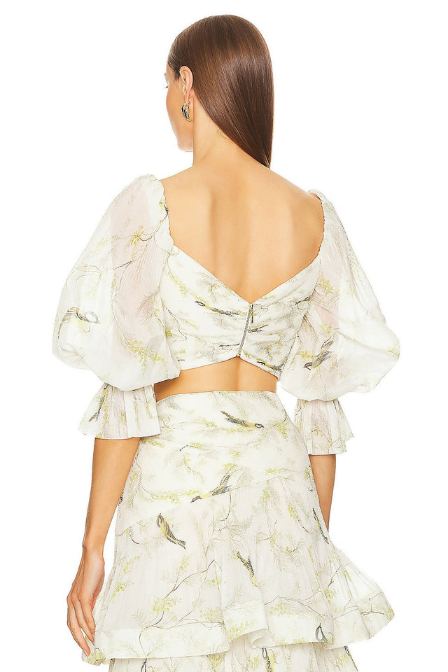 Zimmermann Natura Pleated Bodice - 10 / Print - Tops