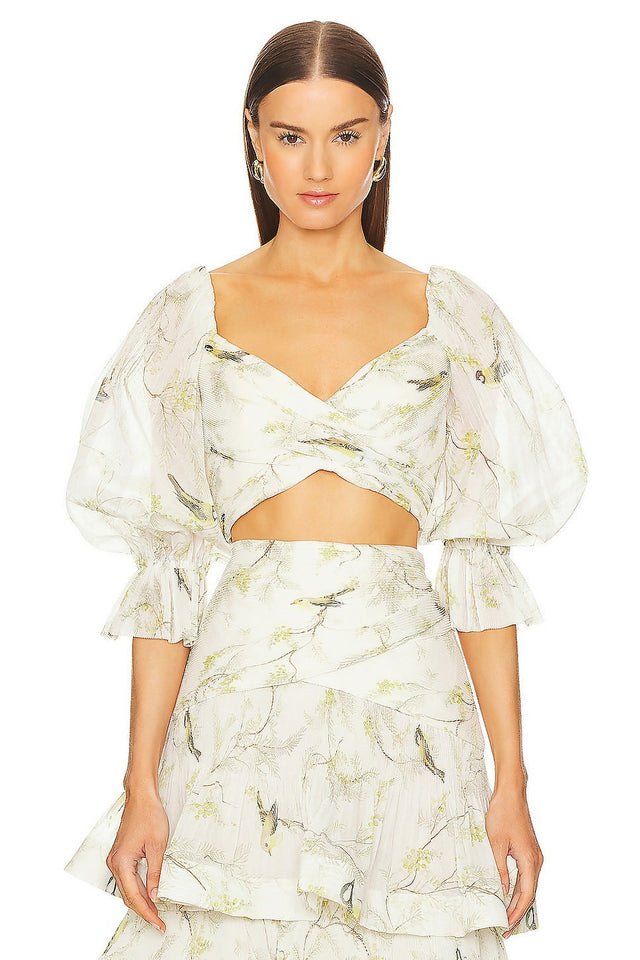 Zimmermann Natura Pleated Bodice - 10 / Print - Tops