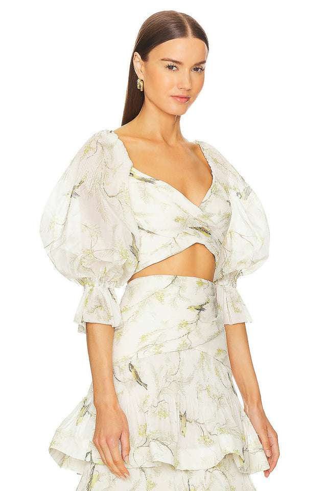 Zimmermann Natura Pleated Bodice - 10 / Print - Tops