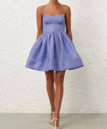 Zimmermann - Zimmermann Natura Ruched Mini Dress in Iris
