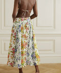 Zimmermann - Zimmermann Net Sustain Asymmetric Open-Back Floral-Print Organic Linen Midi Dress