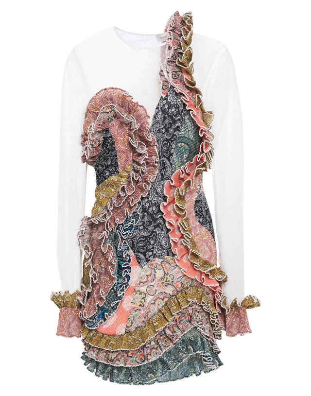 Zimmermann Ninety Six Spliced Mini Dress - Multi - Dresses