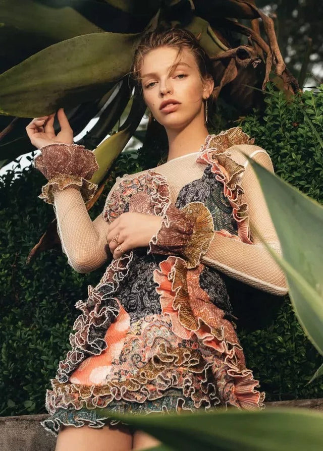 Zimmermann Ninety Six Spliced Mini Dress - Multi - Dresses