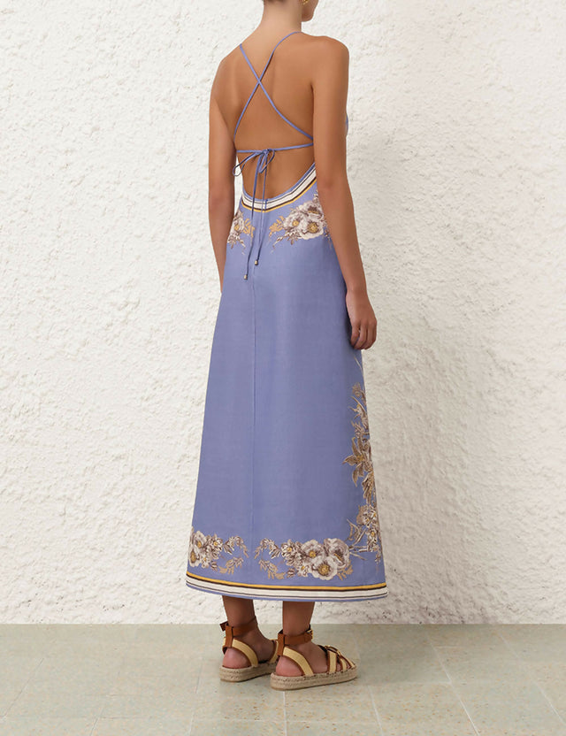 Zimmermann Ottie Slip Dress in Blue Flora - 12 / Print - Dresses