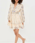Zimmermann Patience Plunge Mini Dress - 10 / Floral - Dresses