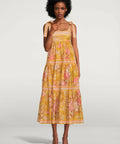 Zimmermann Pattie Shoulder Tie Midi Dress - 10 / Yellow - Dresses